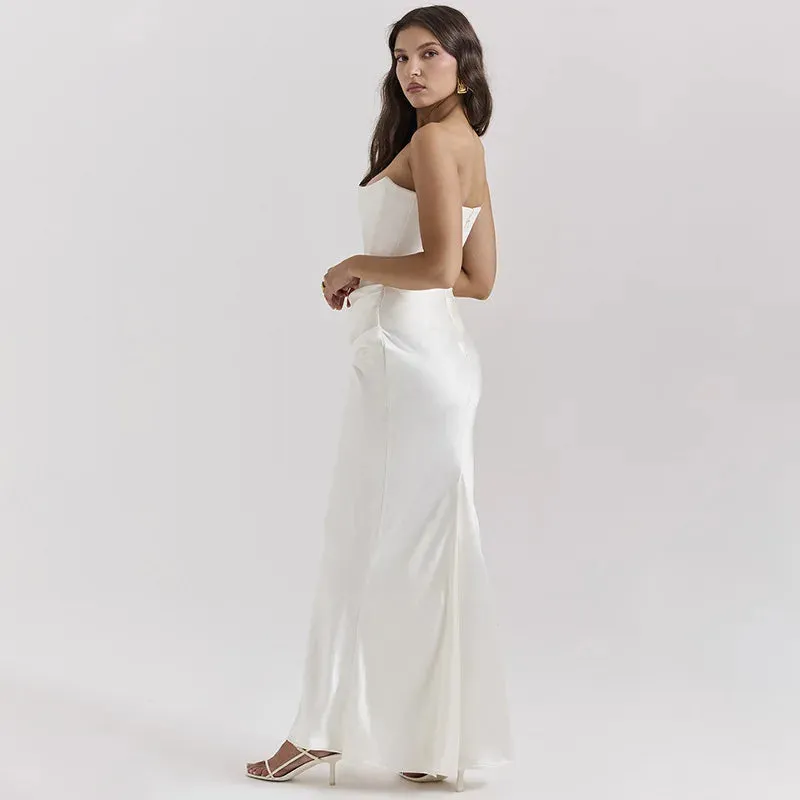 Satin Corset Stylish Maxi Dress
