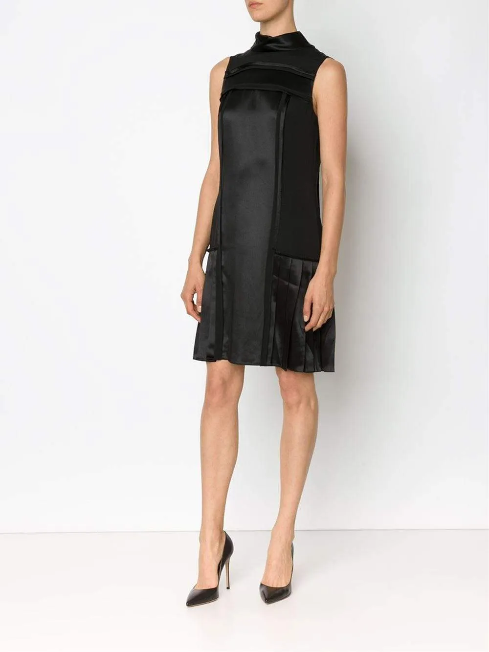 Satin Pleated Dress
