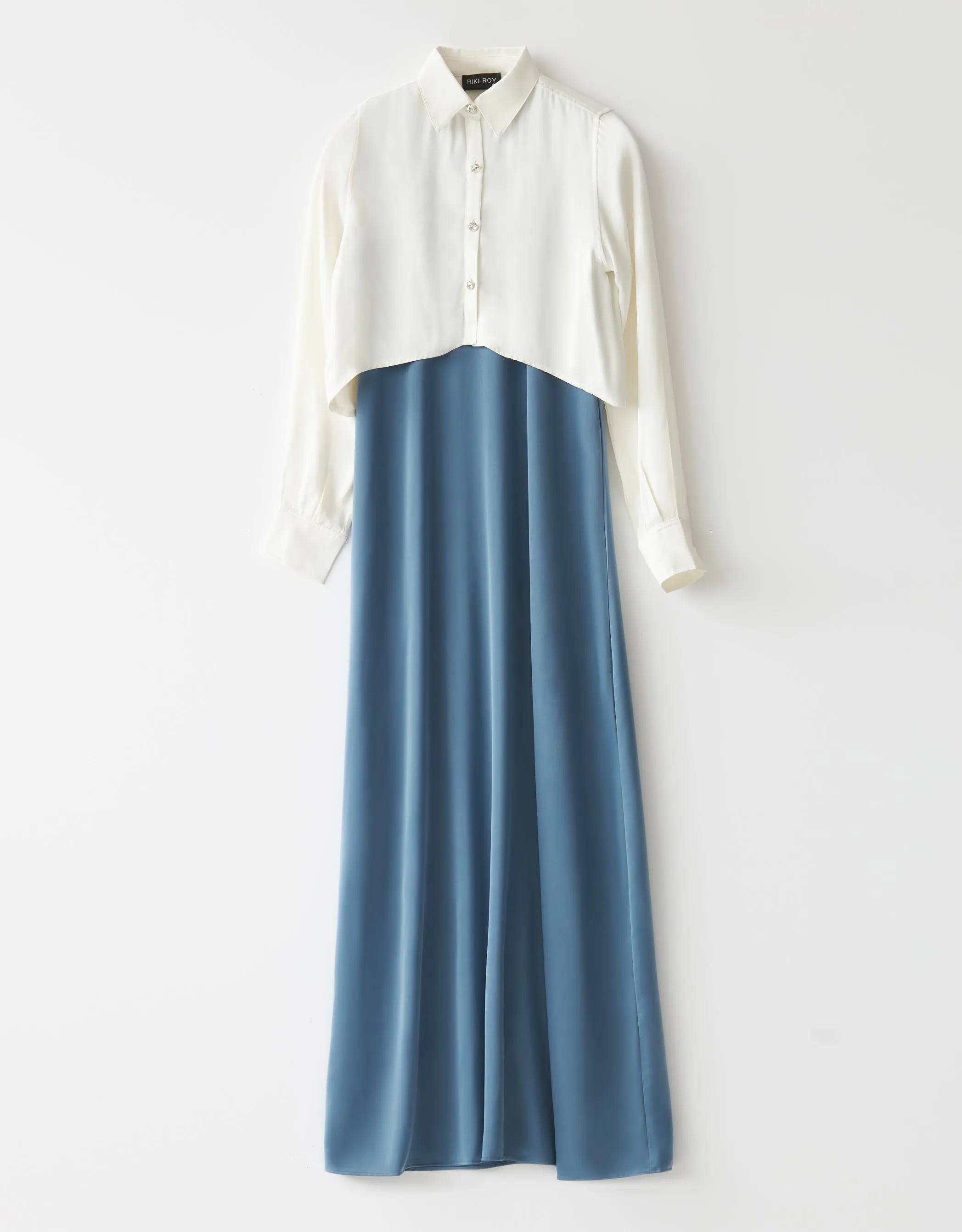 Satin Sleeveless Lined Aline Maxi Dress Shabbos Robe Light Blue