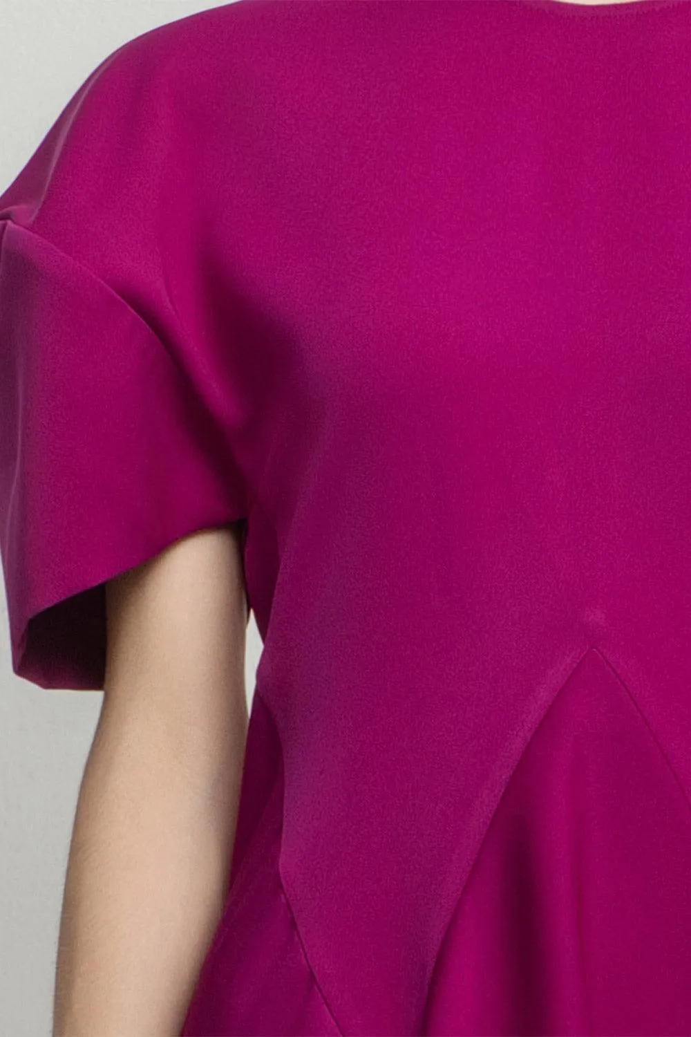 Scarlette A-line Round Neck Silk Midi Dress