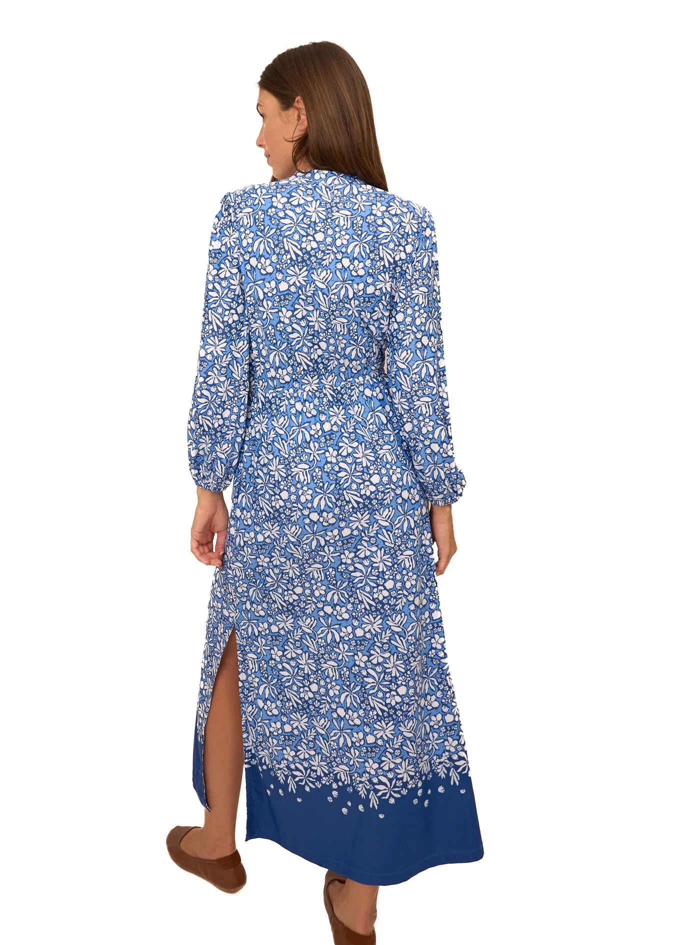 Seaside Floral Button Down Maxi Dress