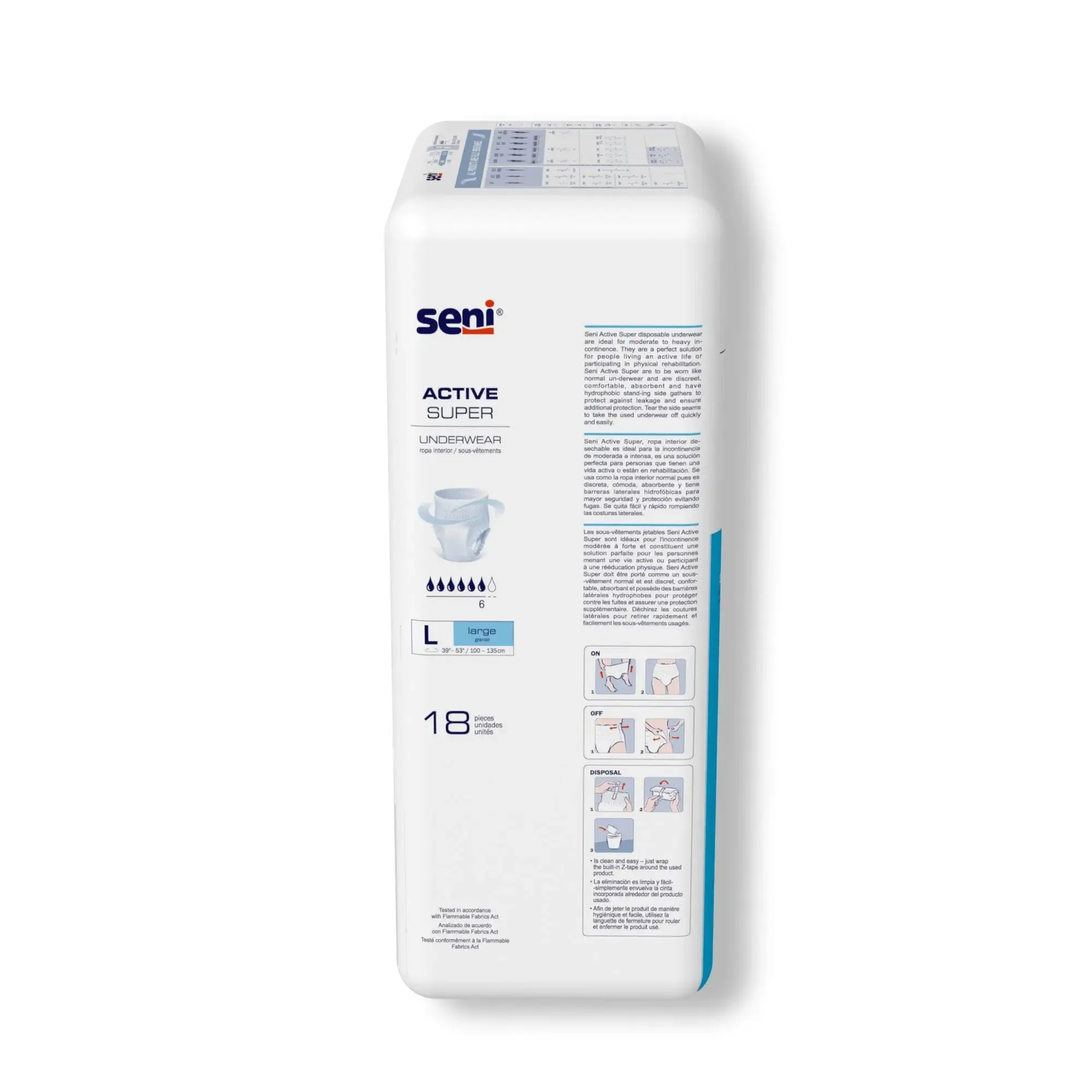 Seni® Active Super Moderate to Heavy Absorbent Underwear, Large