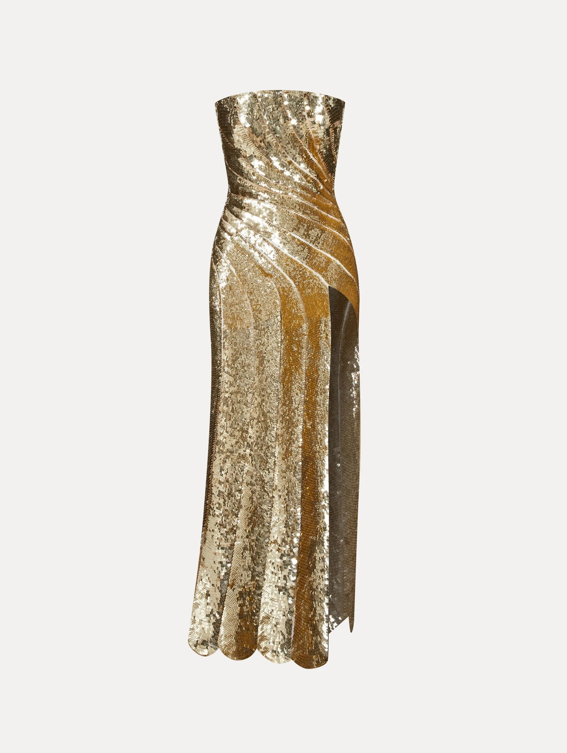 Sequin Wave & Scallop Detail Dress