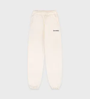 Serif Logo Sweatpant - Cream/Navy