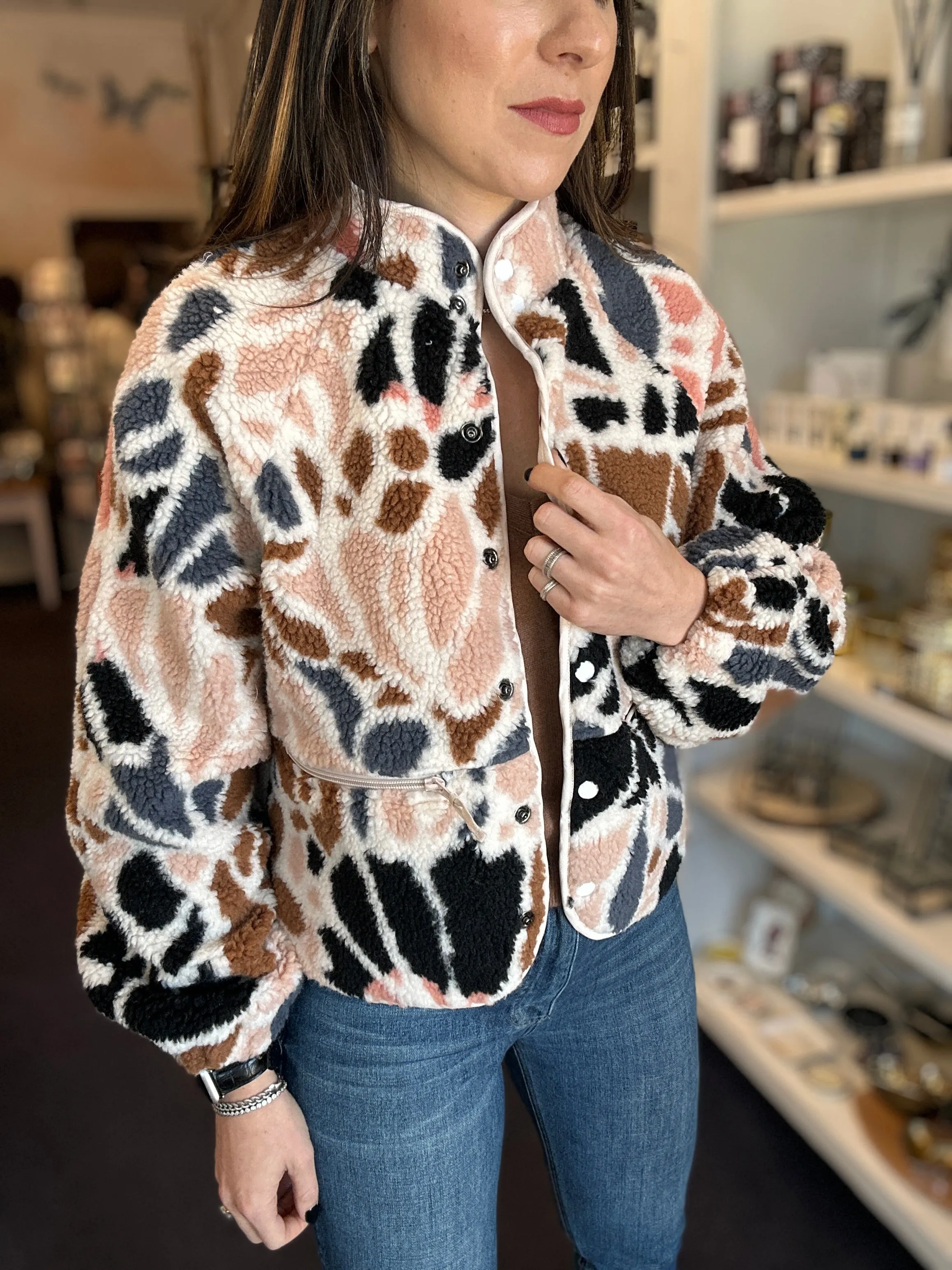 Shearling Printed Jacket