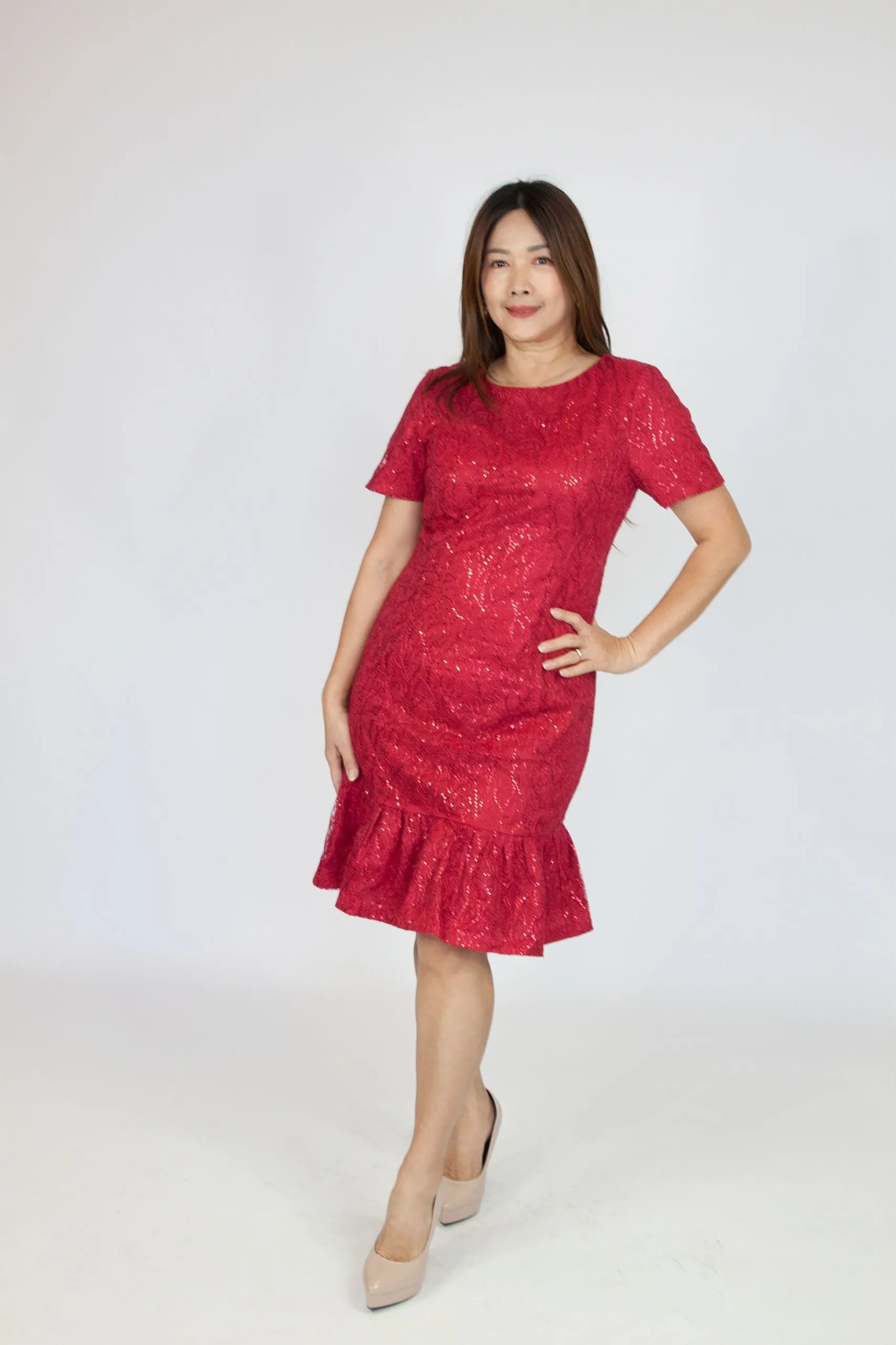 Shimmer Ruffle Dress