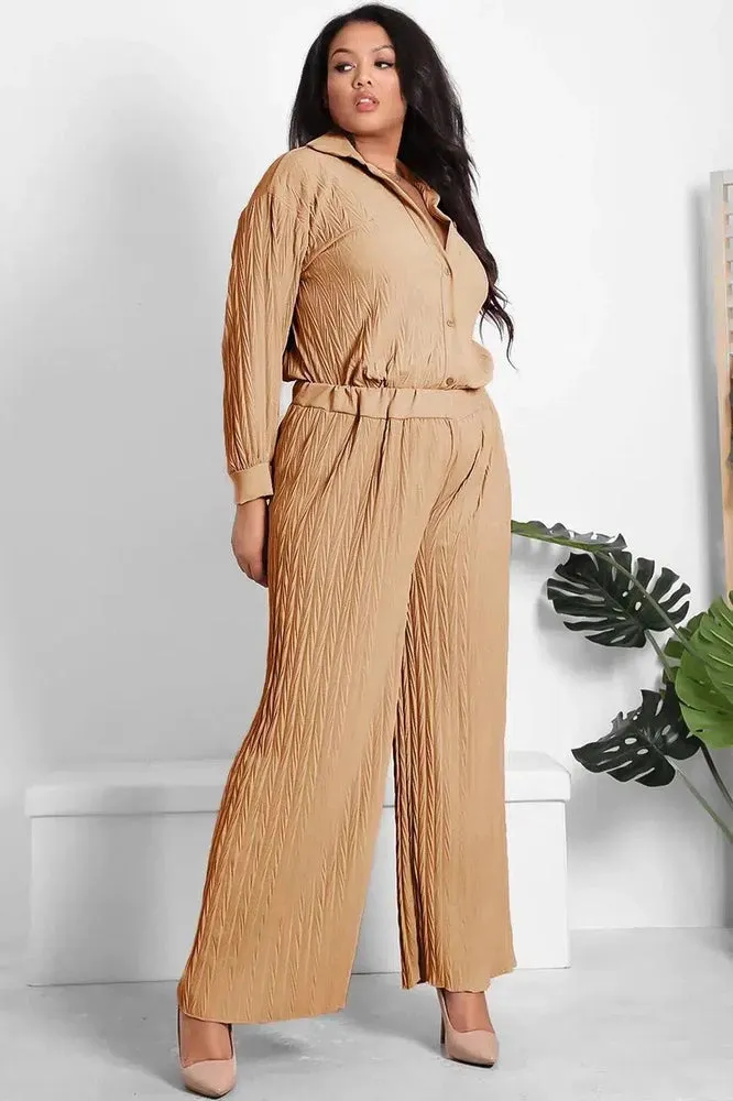 Shirred Texture Lazy Fit Shirt And Trouser Set