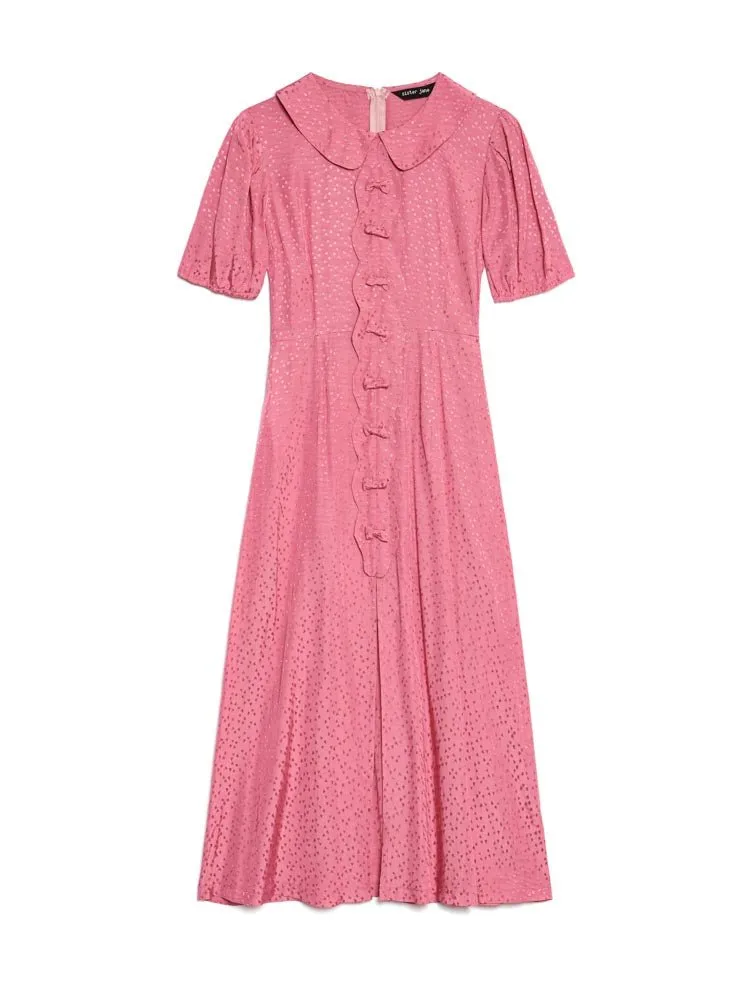 Sister Jane - Belle Blush Bow Midi Dress - Raspberry Pink