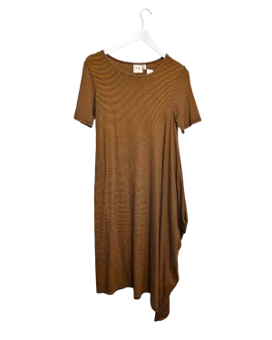 Size 6 | Elk Brown and Black Stripe Jersey Maxi Dress