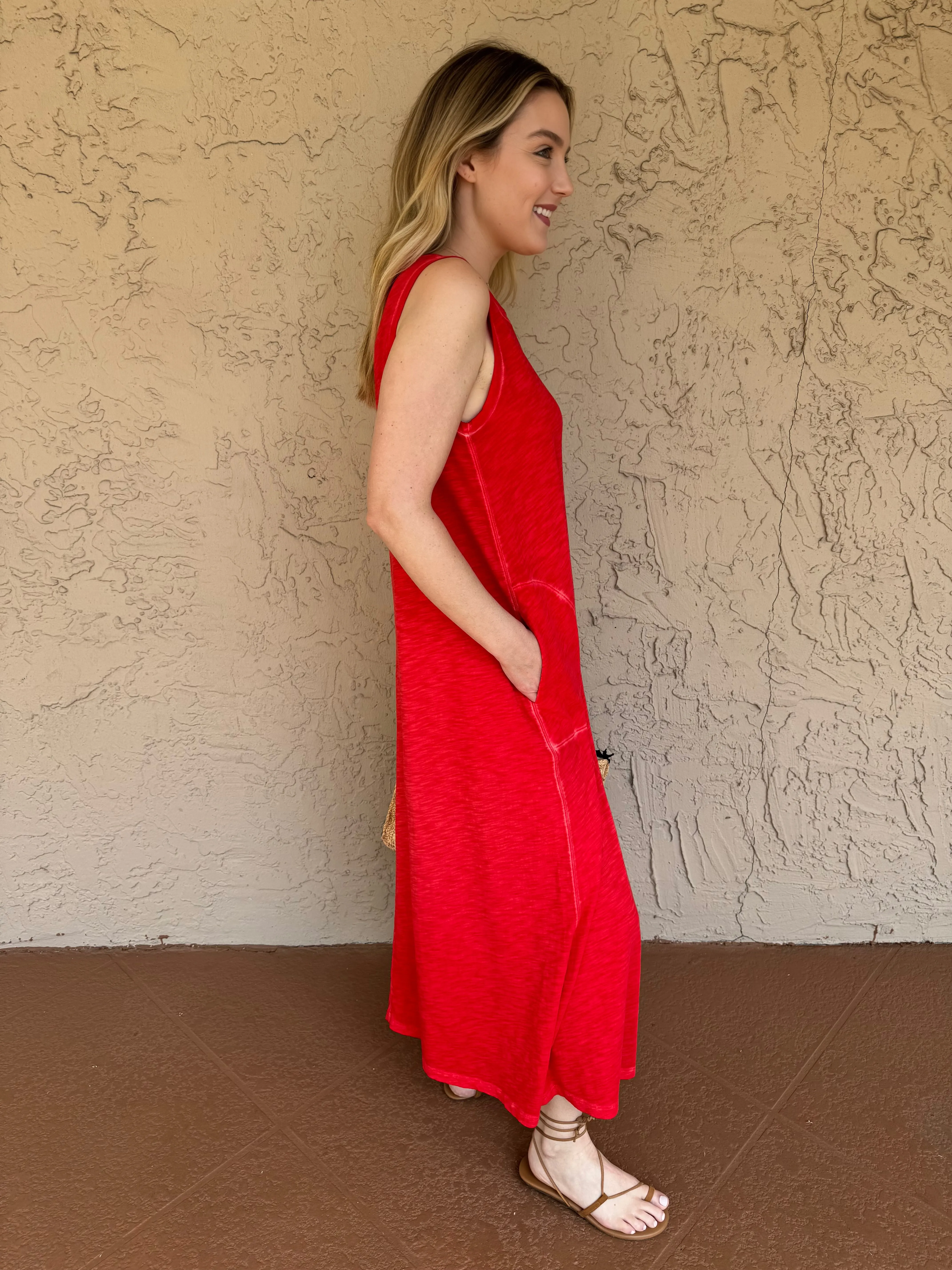Sleeveless Maxi Dress With Pockets - Poppy