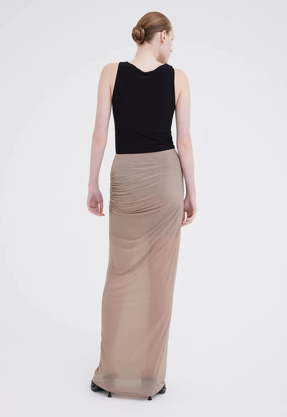 Slink Italian Jersey Skirt in Mushroom Neutral