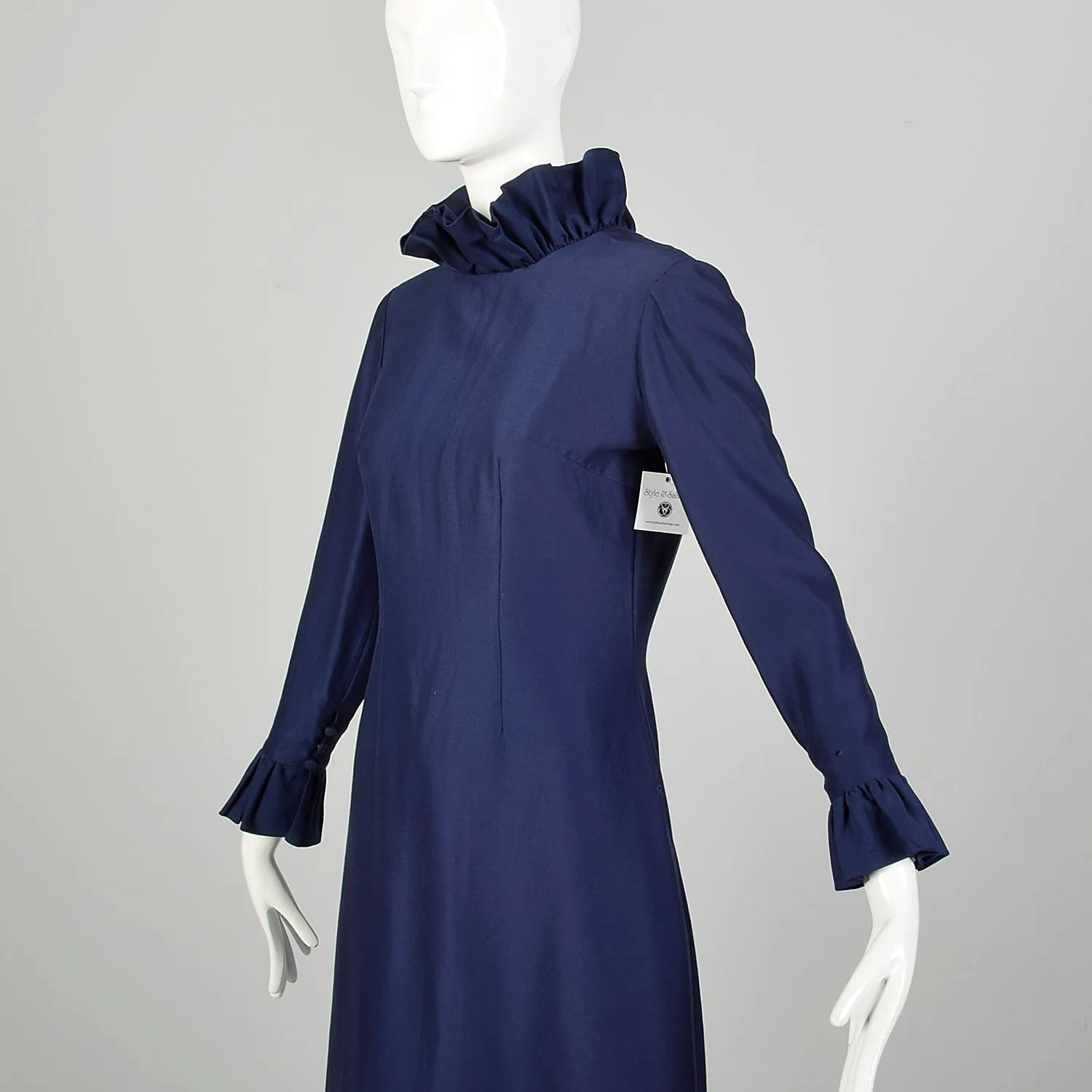 Small 1960s Dress Modest Ruffle Long Sleeve Avant Garde Theatre Costume As-Is