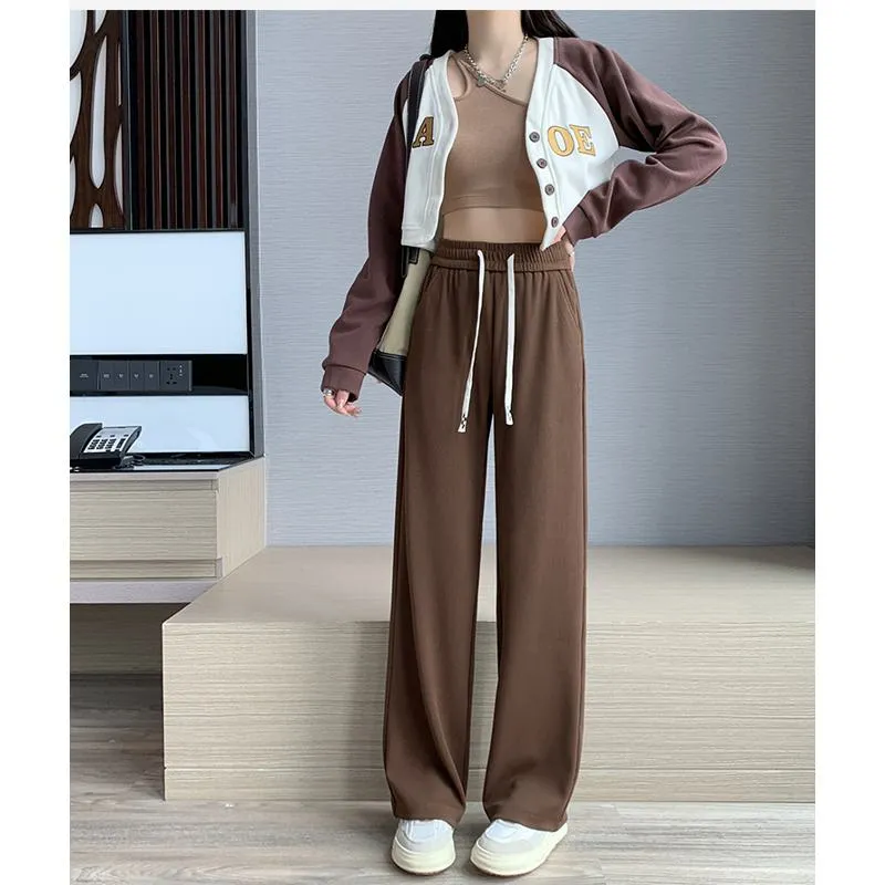 Solid Casual Plus Sports Loose Fit Sweatpants
