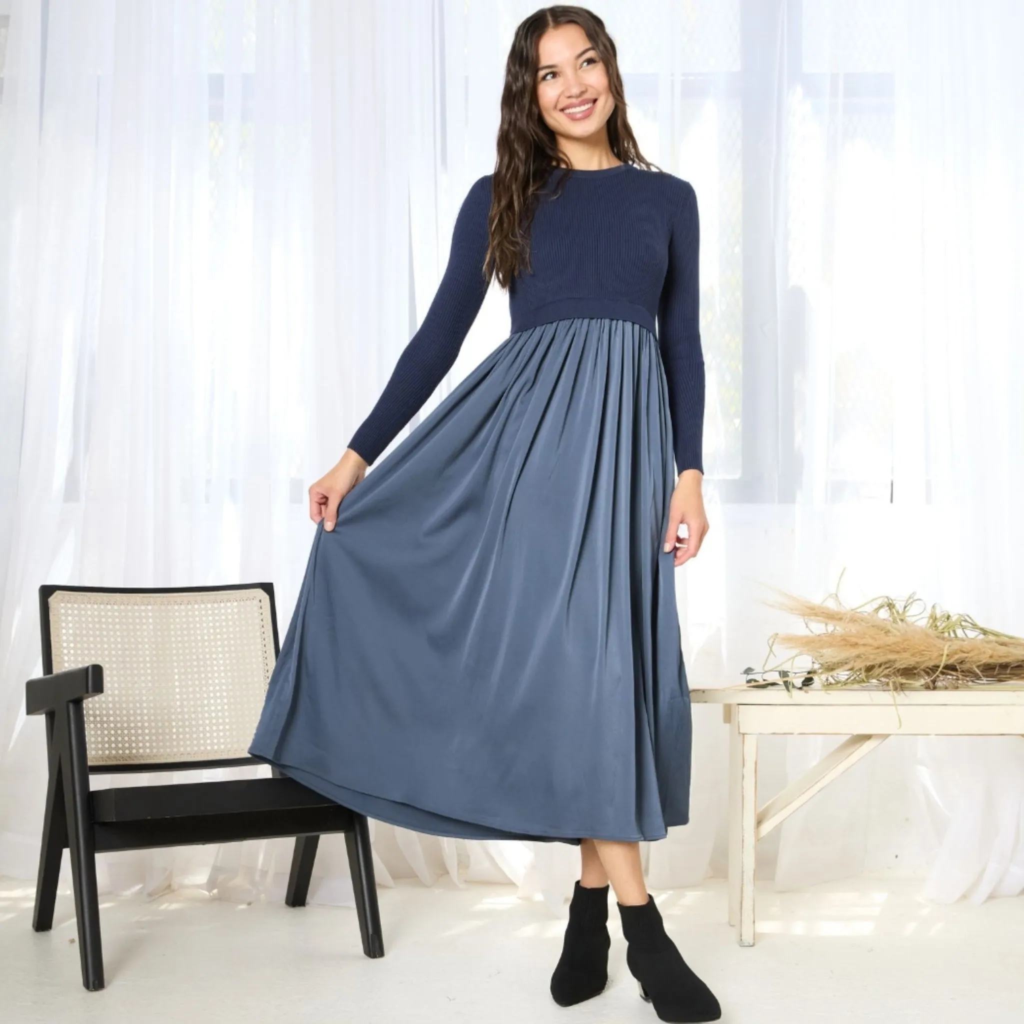 Sophia Dress Navy
