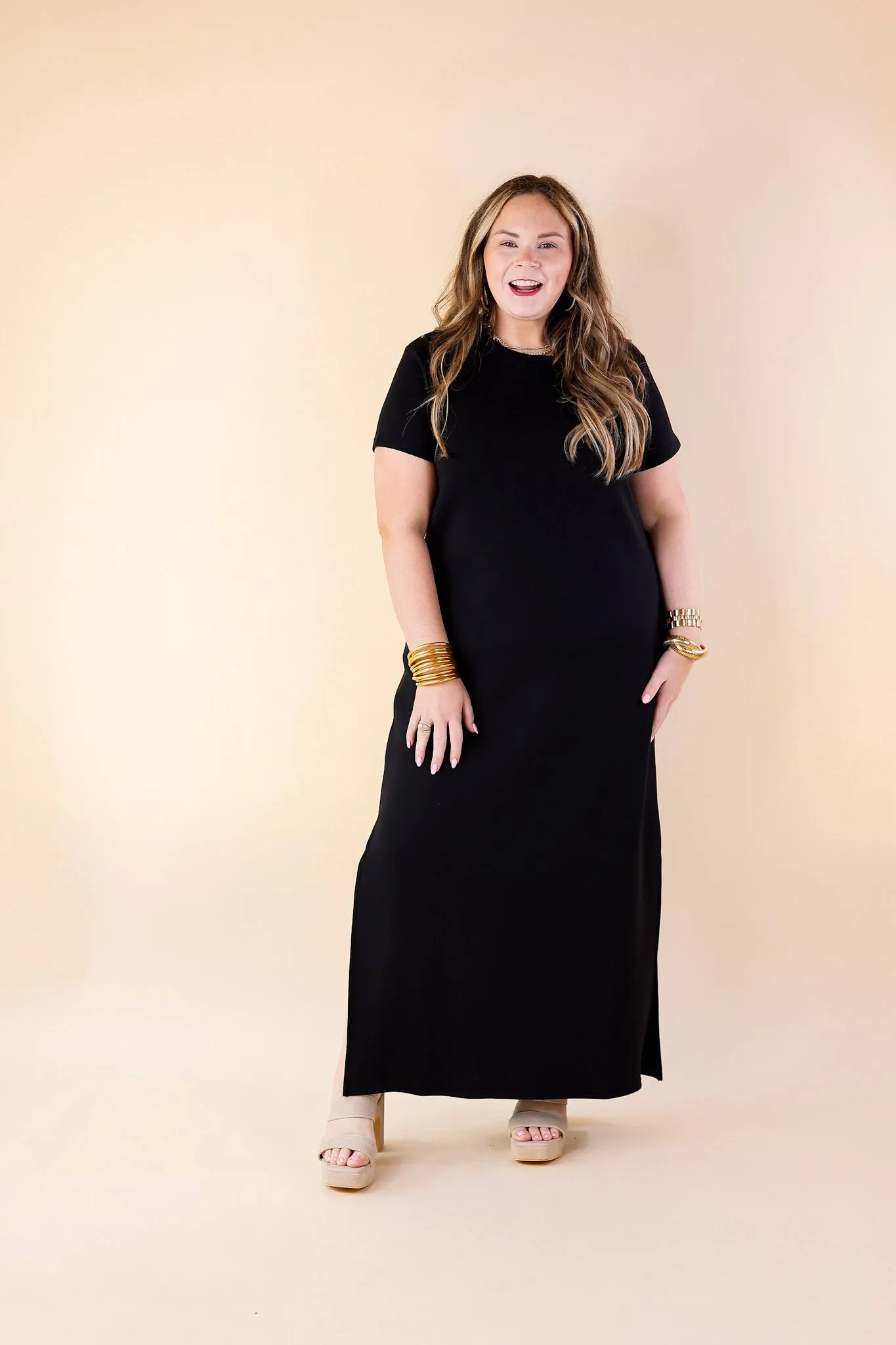SPANX | AirEssentials Maxi T-Shirt Dress in Very Black