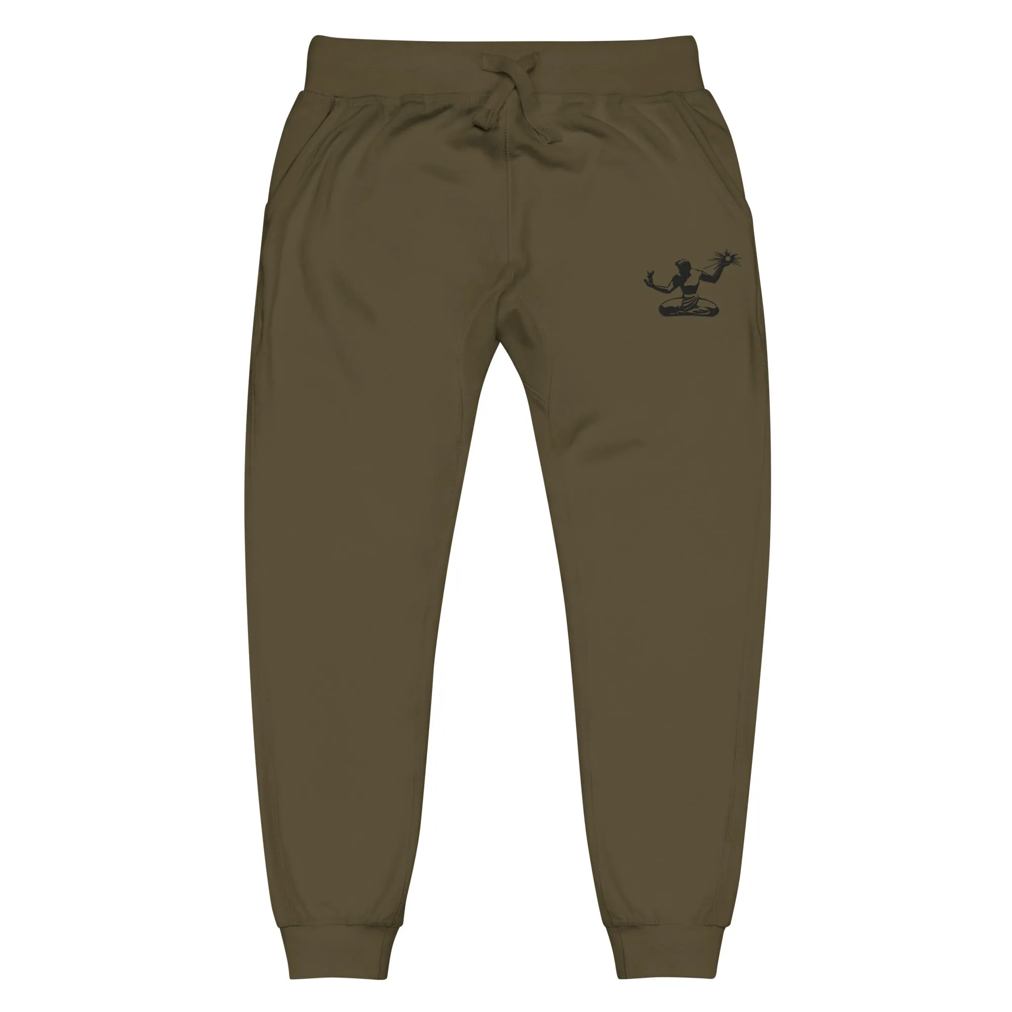 Spirit of Detroit Premium Embroidered Unisex Fleece Sweatpants - Green / Black
