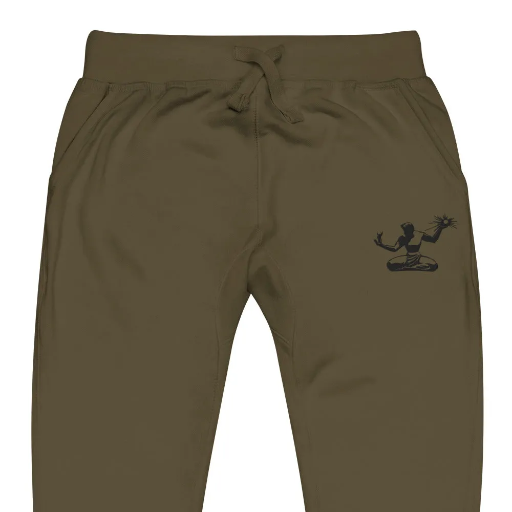 Spirit of Detroit Premium Embroidered Unisex Fleece Sweatpants - Green / Black