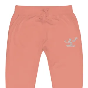 Spirit of Detroit Premium Embroidered Unisex Fleece Sweatpants - Mauve / White