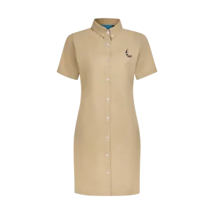 STAPLE LINEN DRESS-TAUPE