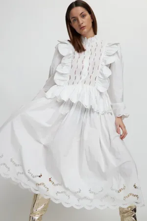 Stella Nova Embroidered Maxi White Dress