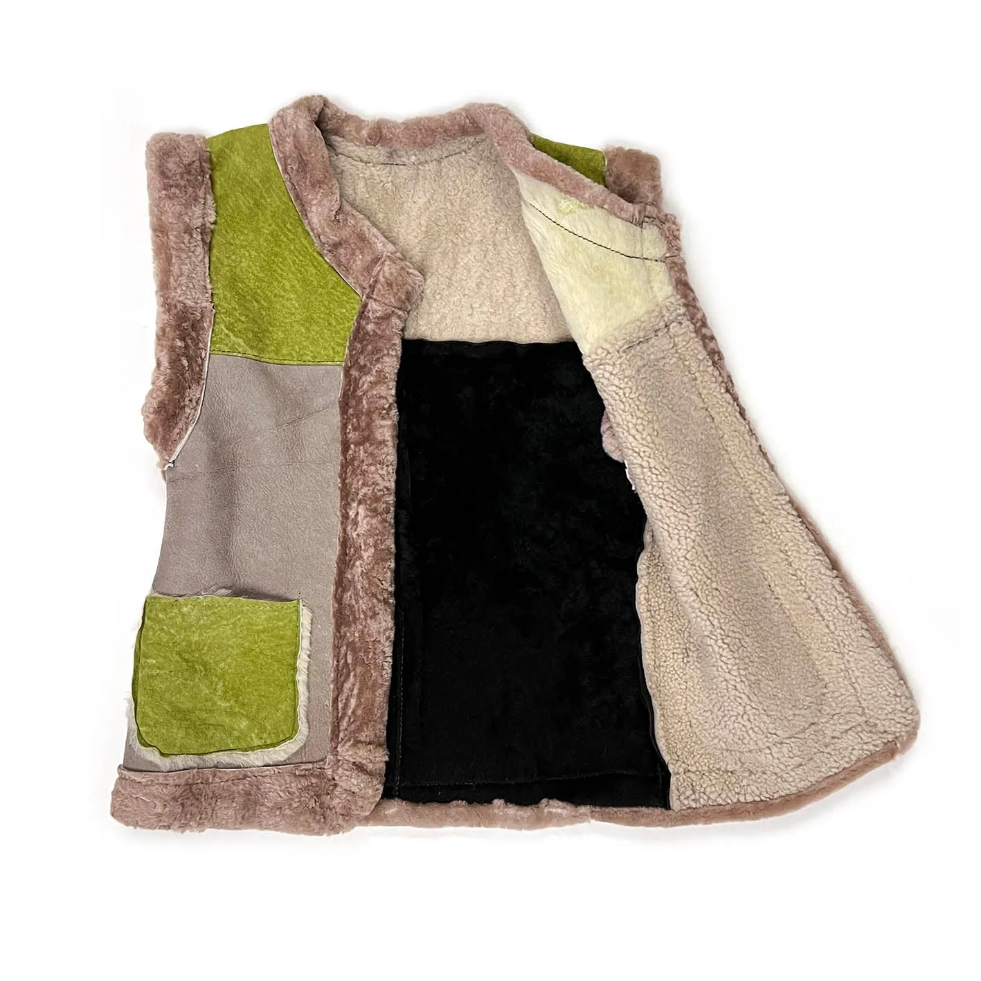 STEPPE kids' gilet M / Green, Grey   Black