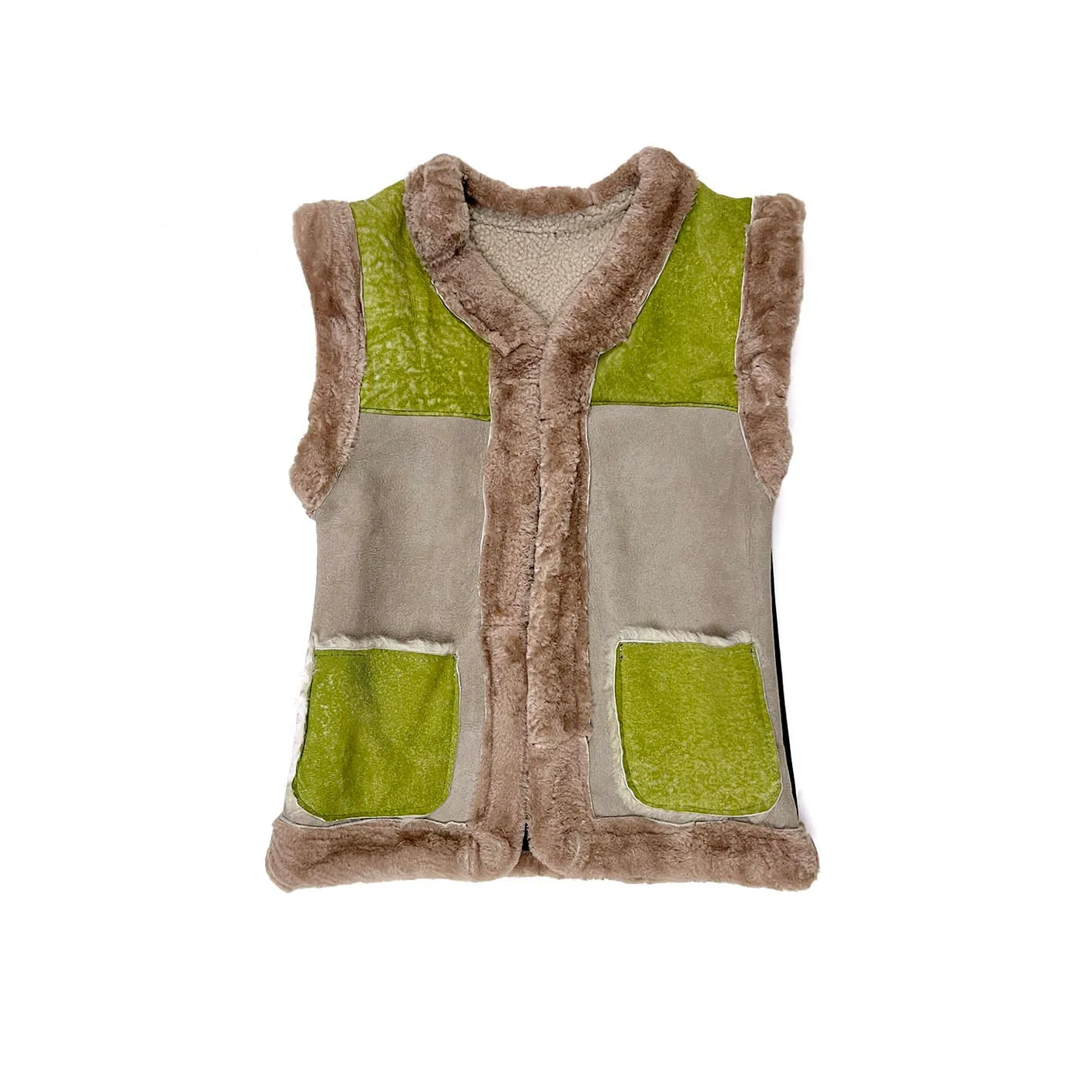 STEPPE kids' gilet M / Green, Grey   Black