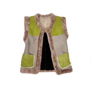 STEPPE kids' gilet M / Green, Grey   Black