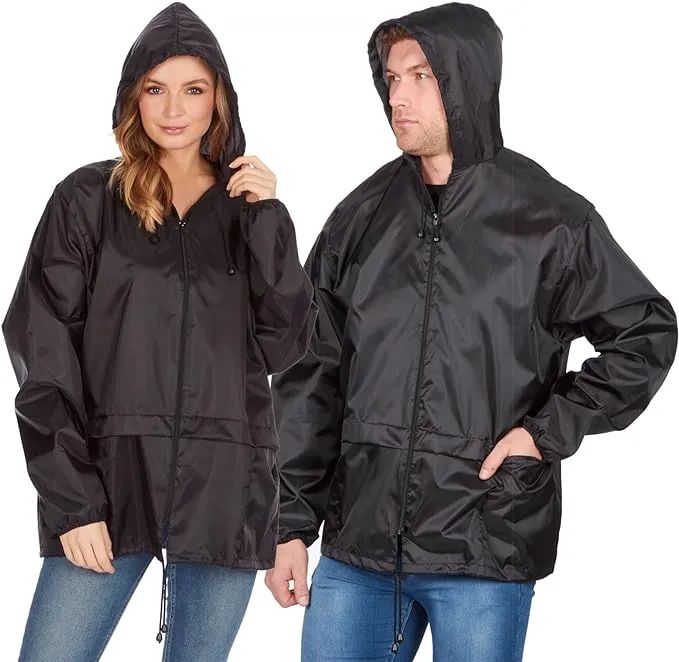 Style It Up Hooded Raincoat Kagools Jacket - Unisex Adult Men and Women - Water-Resistant, Breathable, Lightweight - Ideal for Spring, Summer and Travel