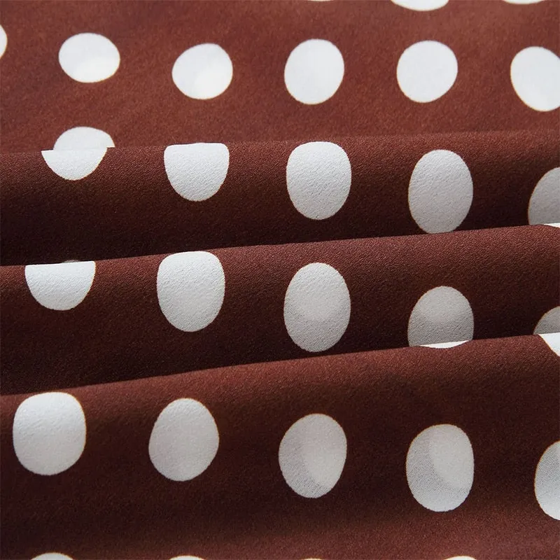 Summer Casual Women's Maxi Polka Dot Long Dress For Beach Party