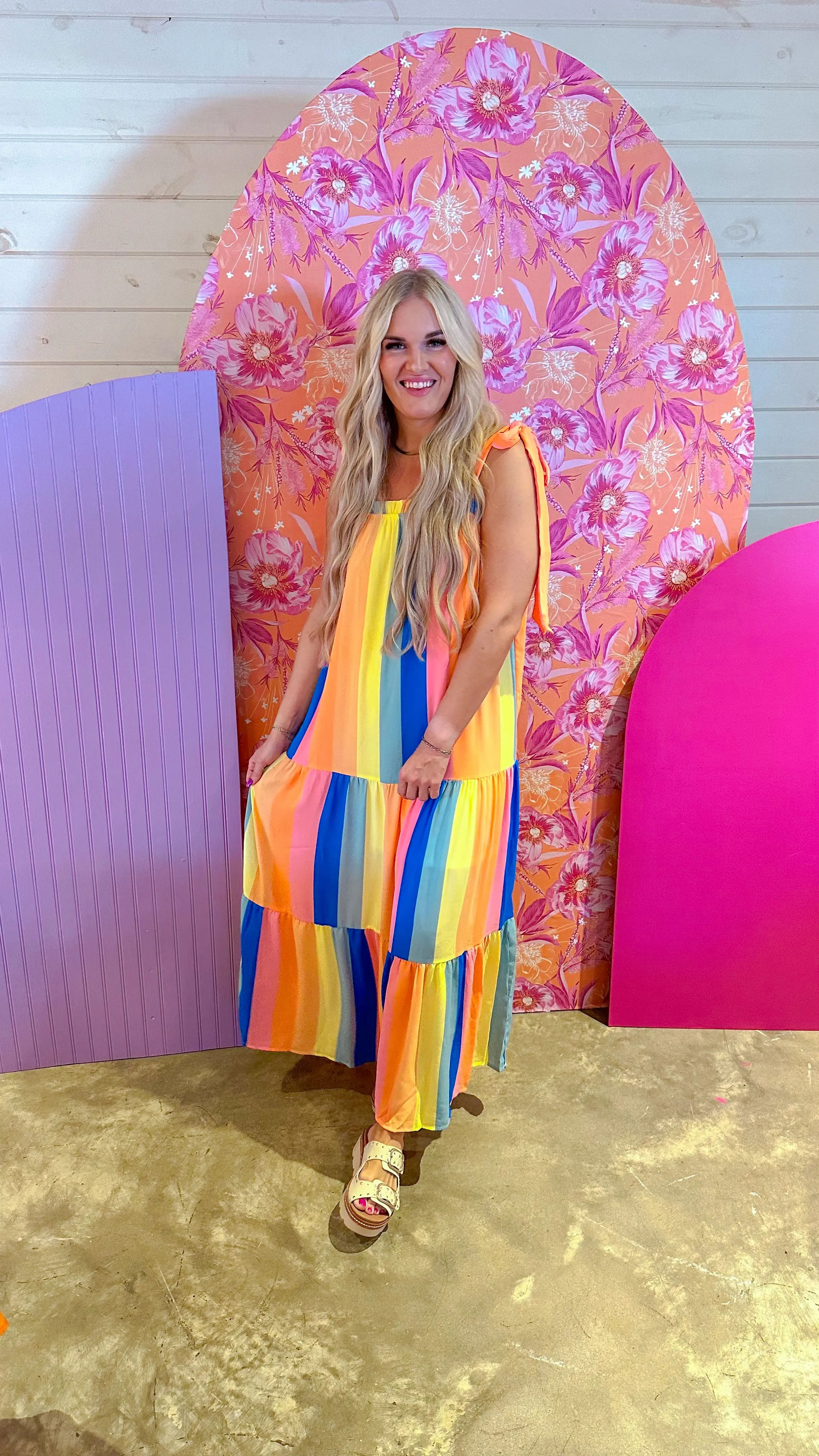 Sunny Smiles Striped Maxi Dress