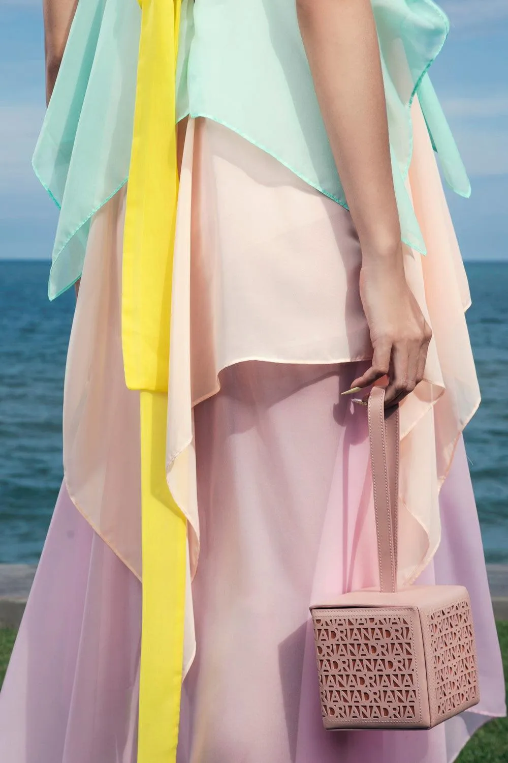 Suzanne Strapless Layered Organza Voile Floor Length Dress
