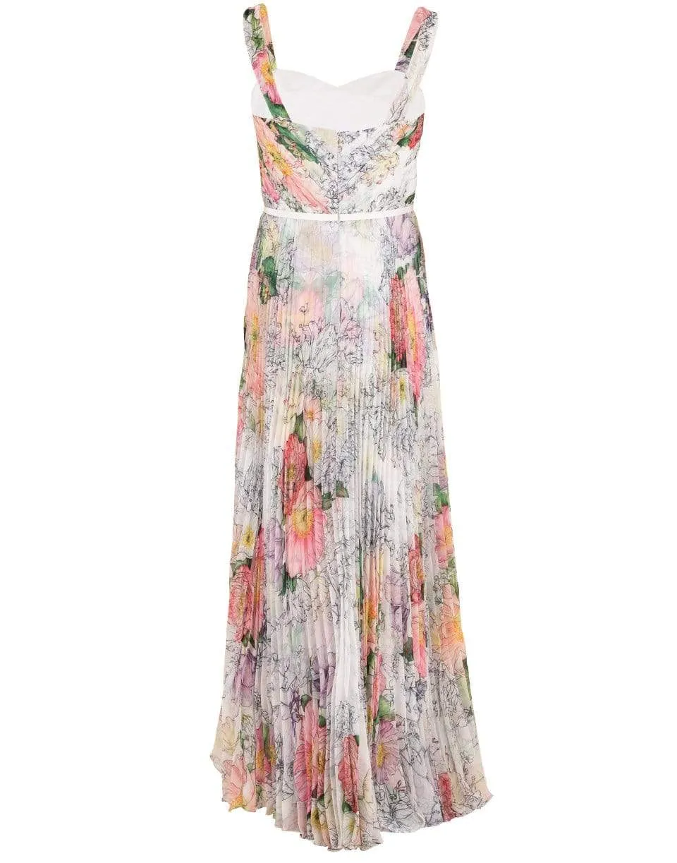 Sweetheart Bodice Print Gown