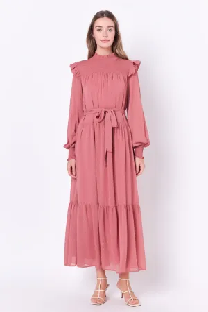 Swiss Dot Smocked Maxi Dress
