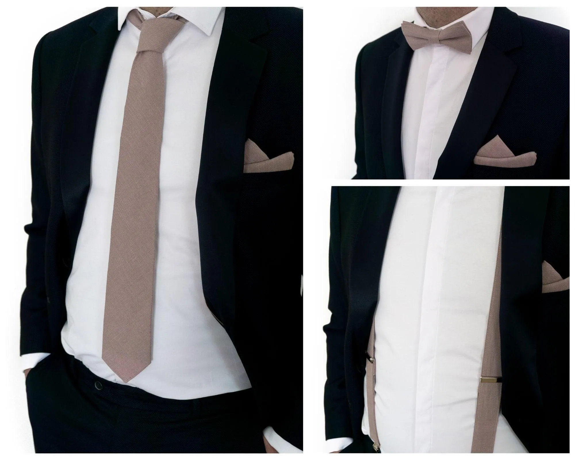 Taupe Wedding Ties Set for Groomsmen and Men