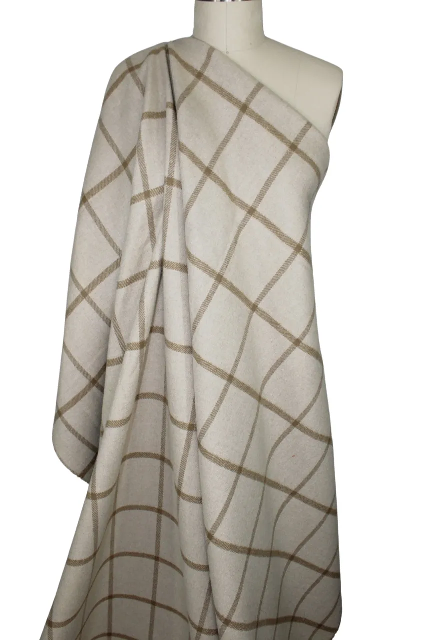 Th0m Br0wne Double-Faced Wool Plaid - Tan/Ivory