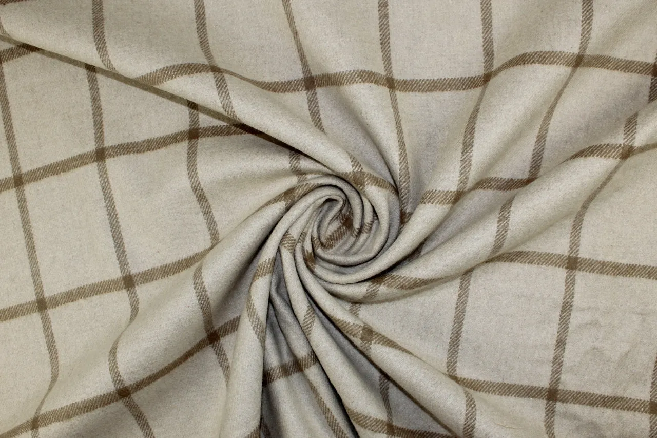 Th0m Br0wne Double-Faced Wool Plaid - Tan/Ivory