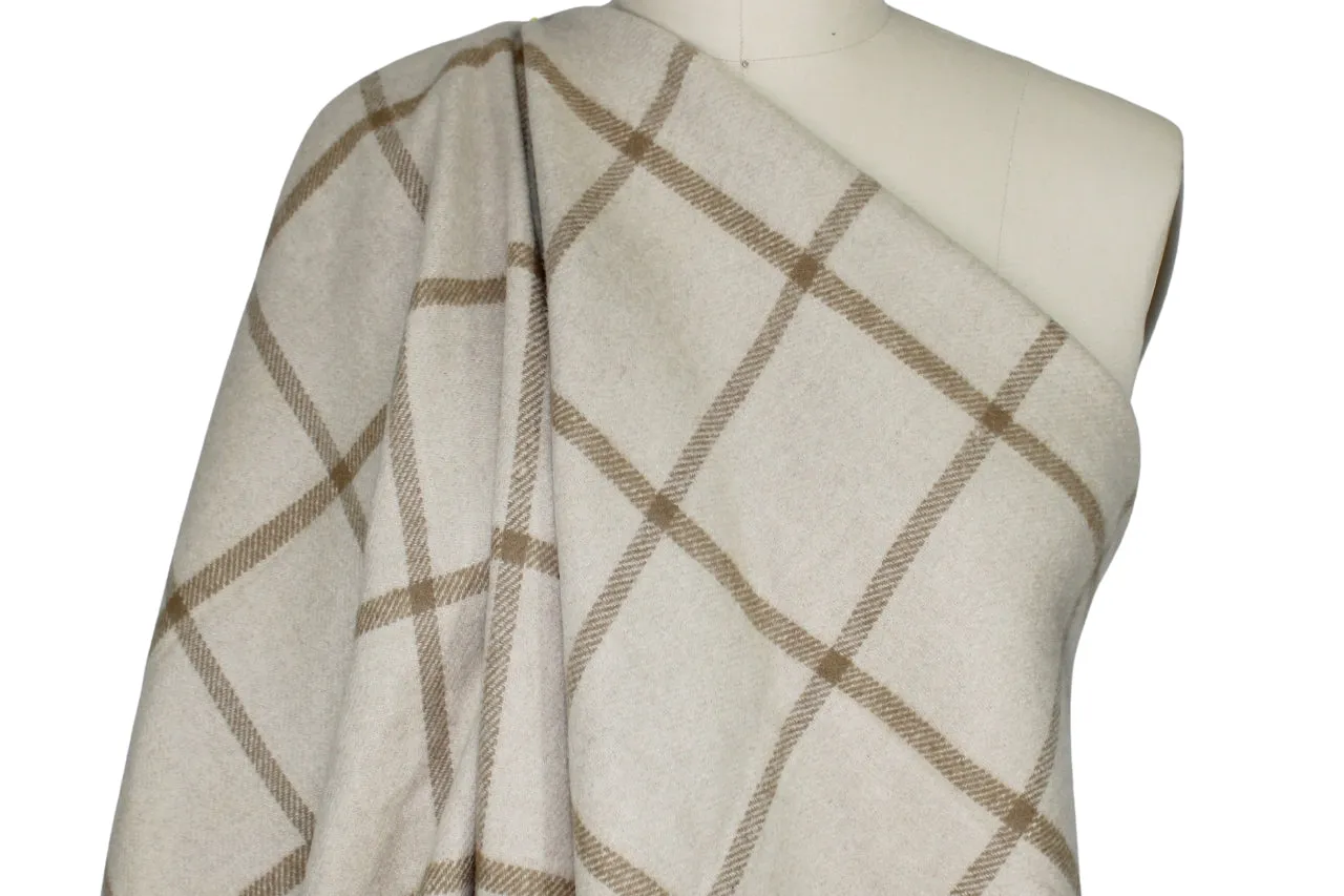 Th0m Br0wne Double-Faced Wool Plaid - Tan/Ivory