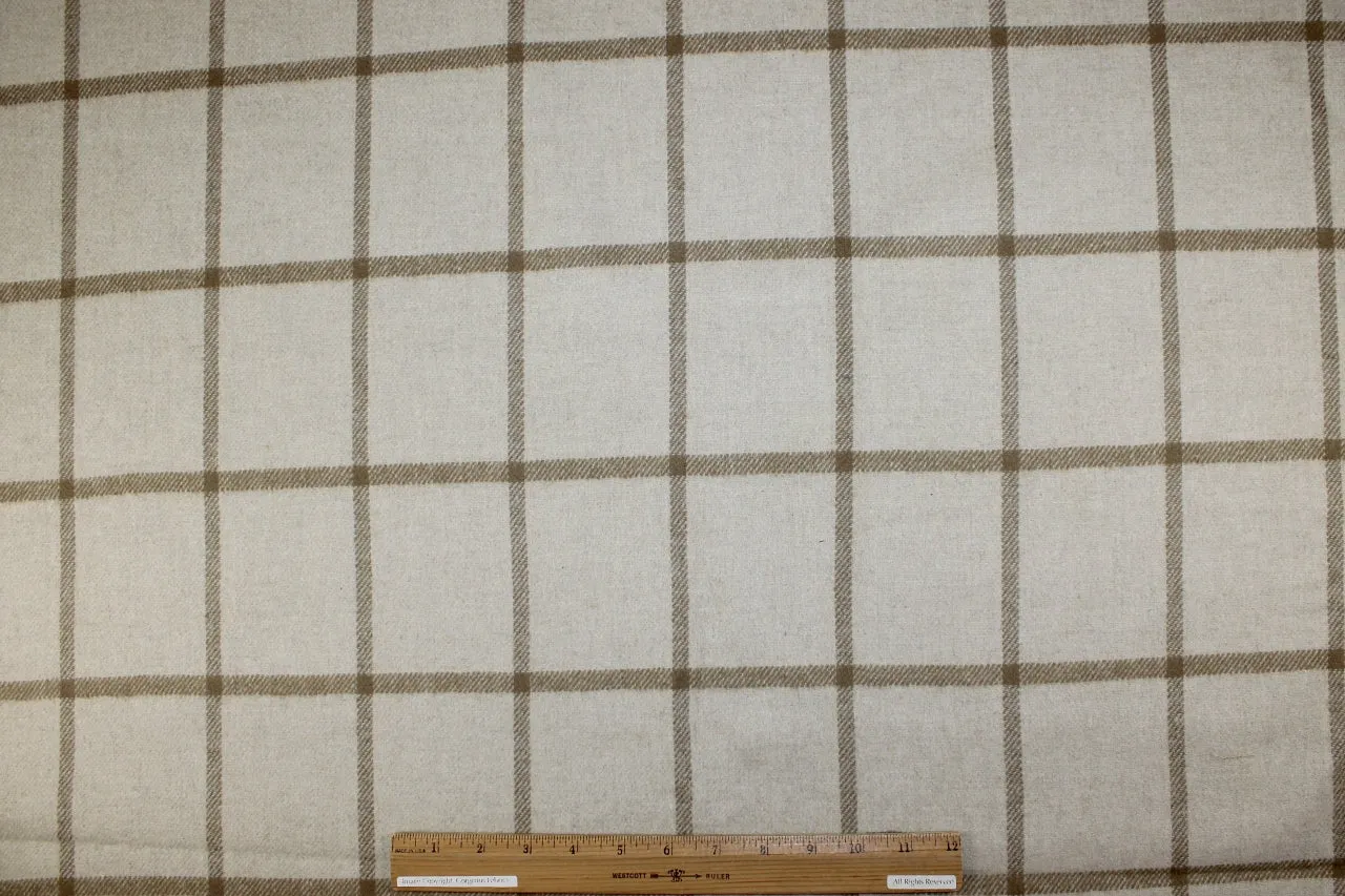 Th0m Br0wne Double-Faced Wool Plaid - Tan/Ivory
