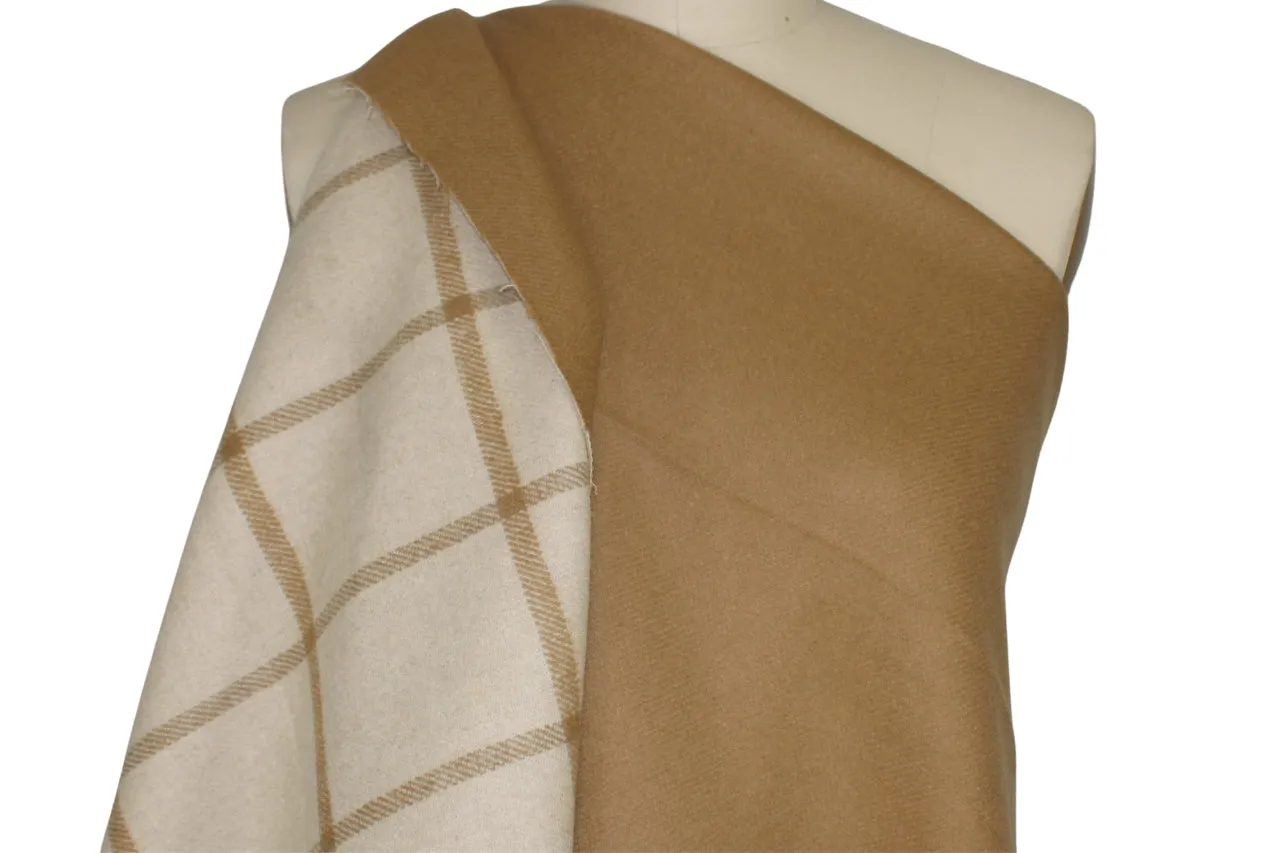 Th0m Br0wne Double-Faced Wool Plaid - Tan/Ivory