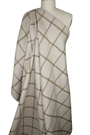 Th0m Br0wne Double-Faced Wool Plaid - Tan/Ivory