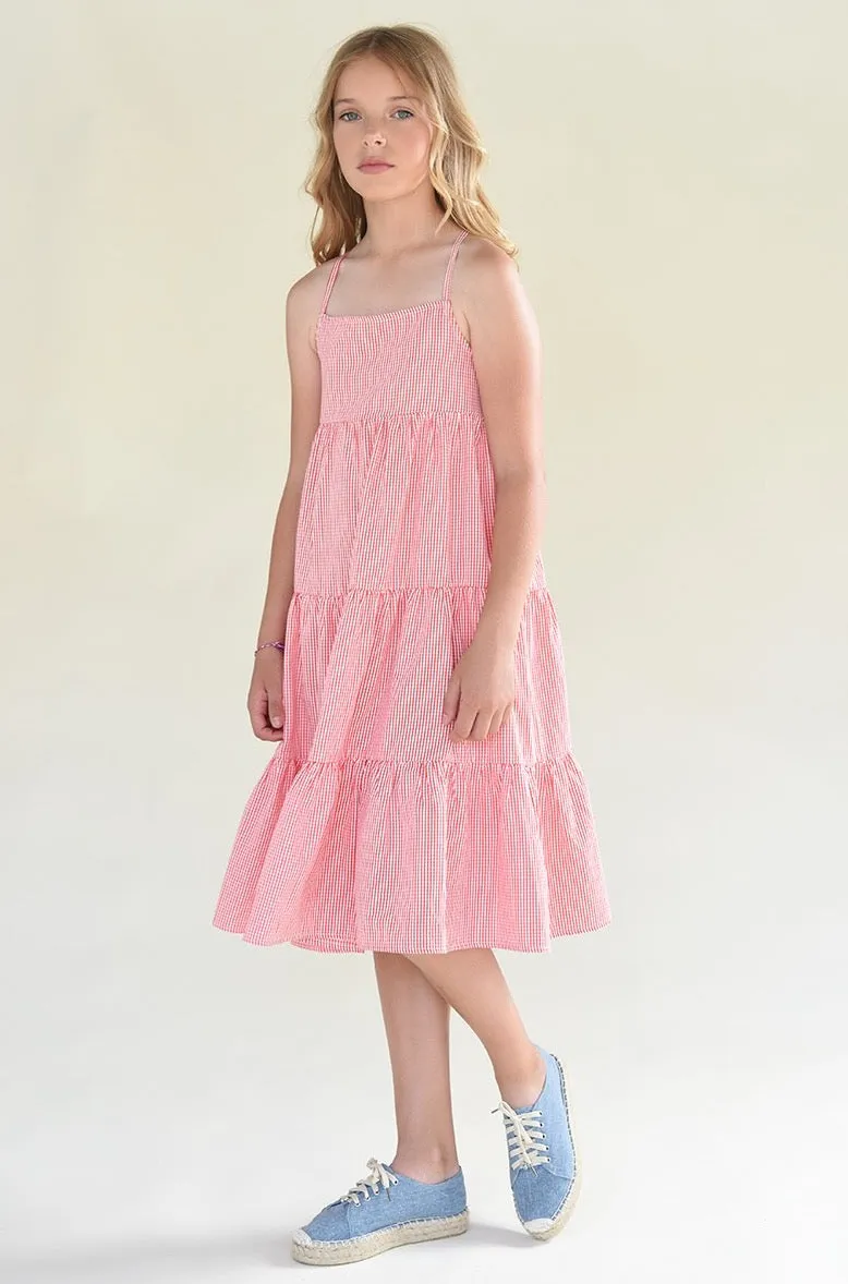 The Miriam Tank Dress - Red Gingham - KIDS