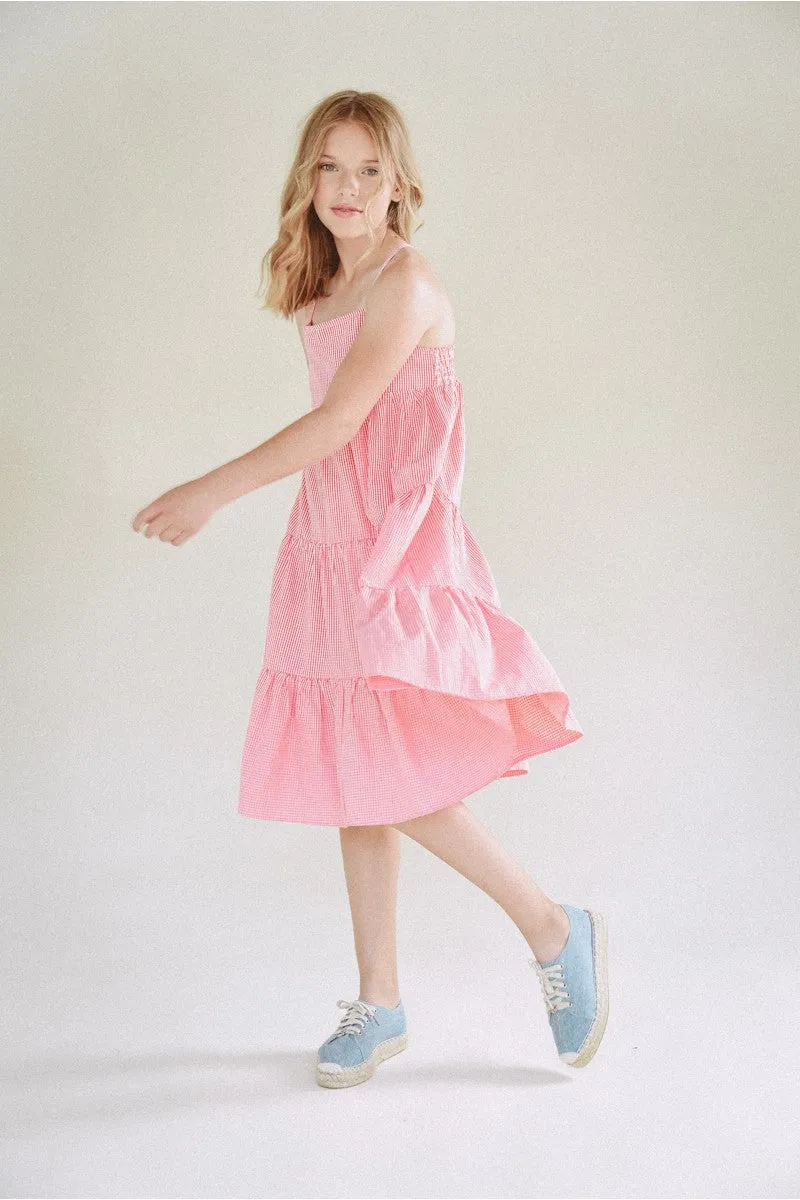 The Miriam Tank Dress - Red Gingham - KIDS