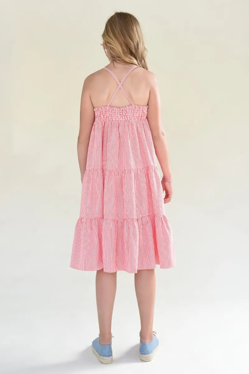 The Miriam Tank Dress - Red Gingham - KIDS