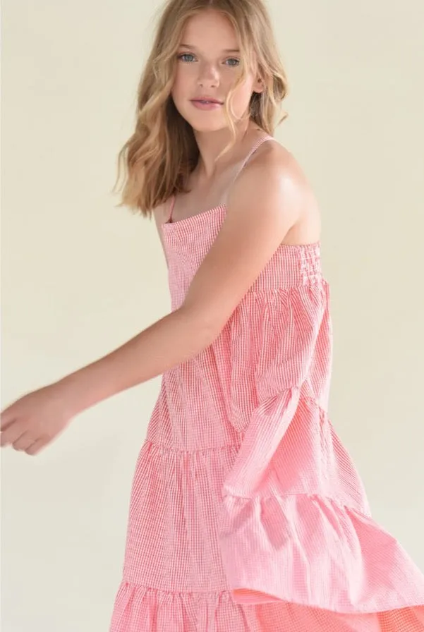 The Miriam Tank Dress - Red Gingham - KIDS