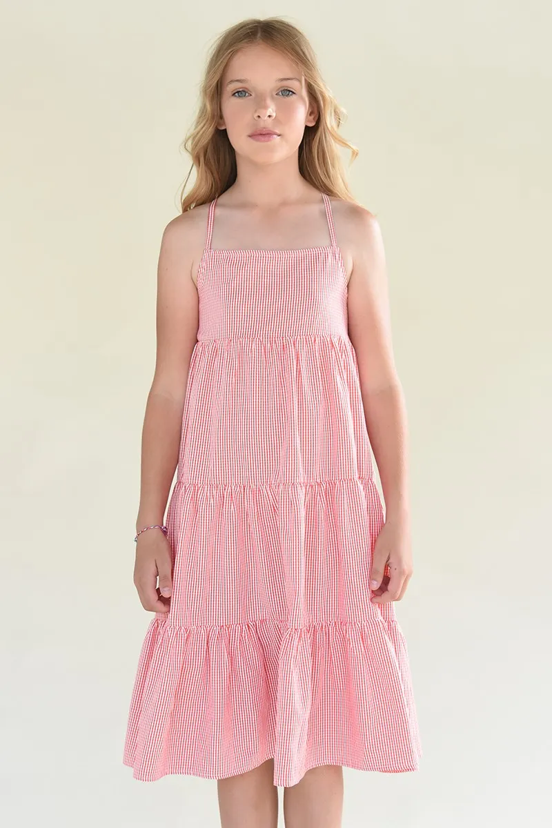 The Miriam Tank Dress - Red Gingham - KIDS