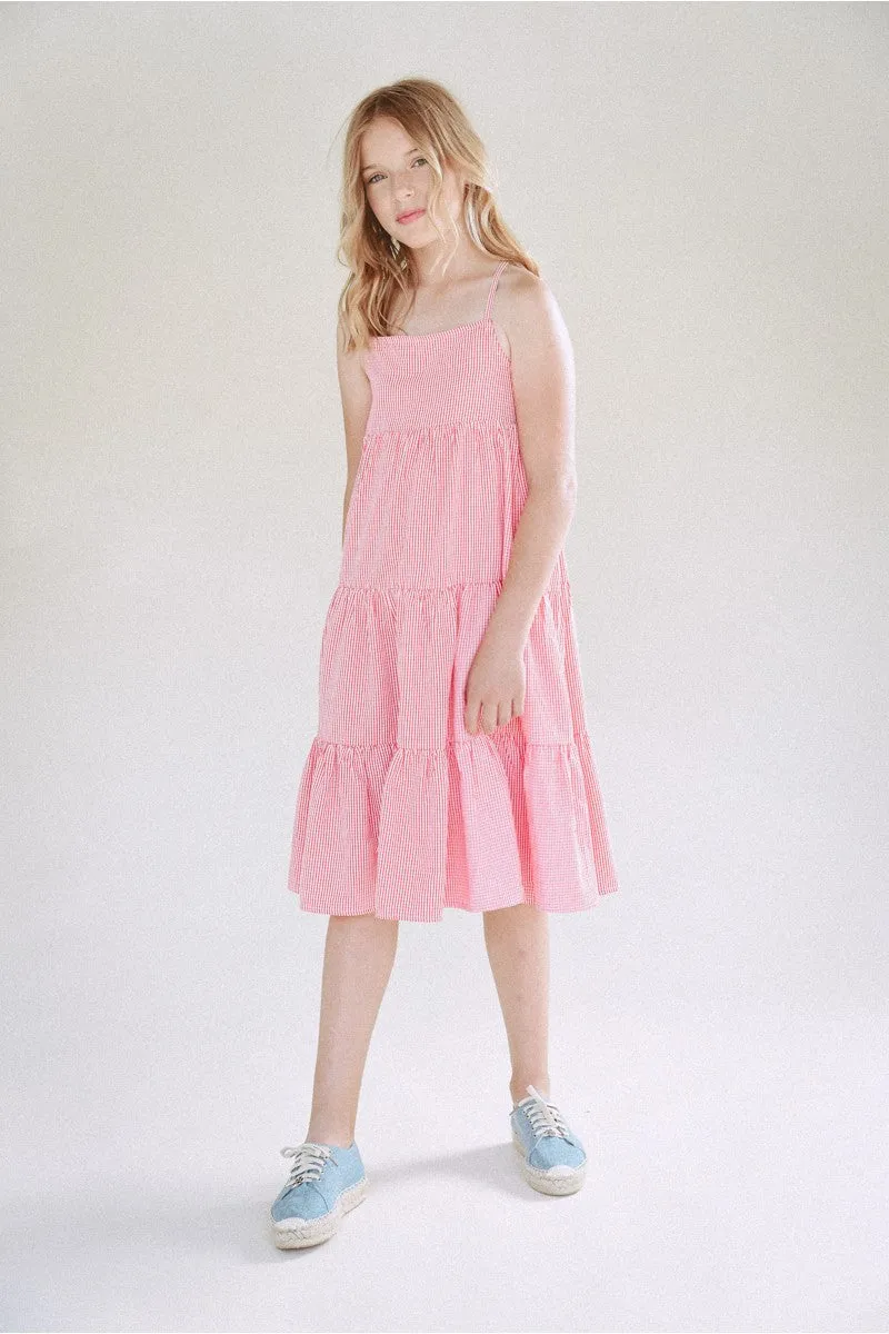 The Miriam Tank Dress - Red Gingham - KIDS