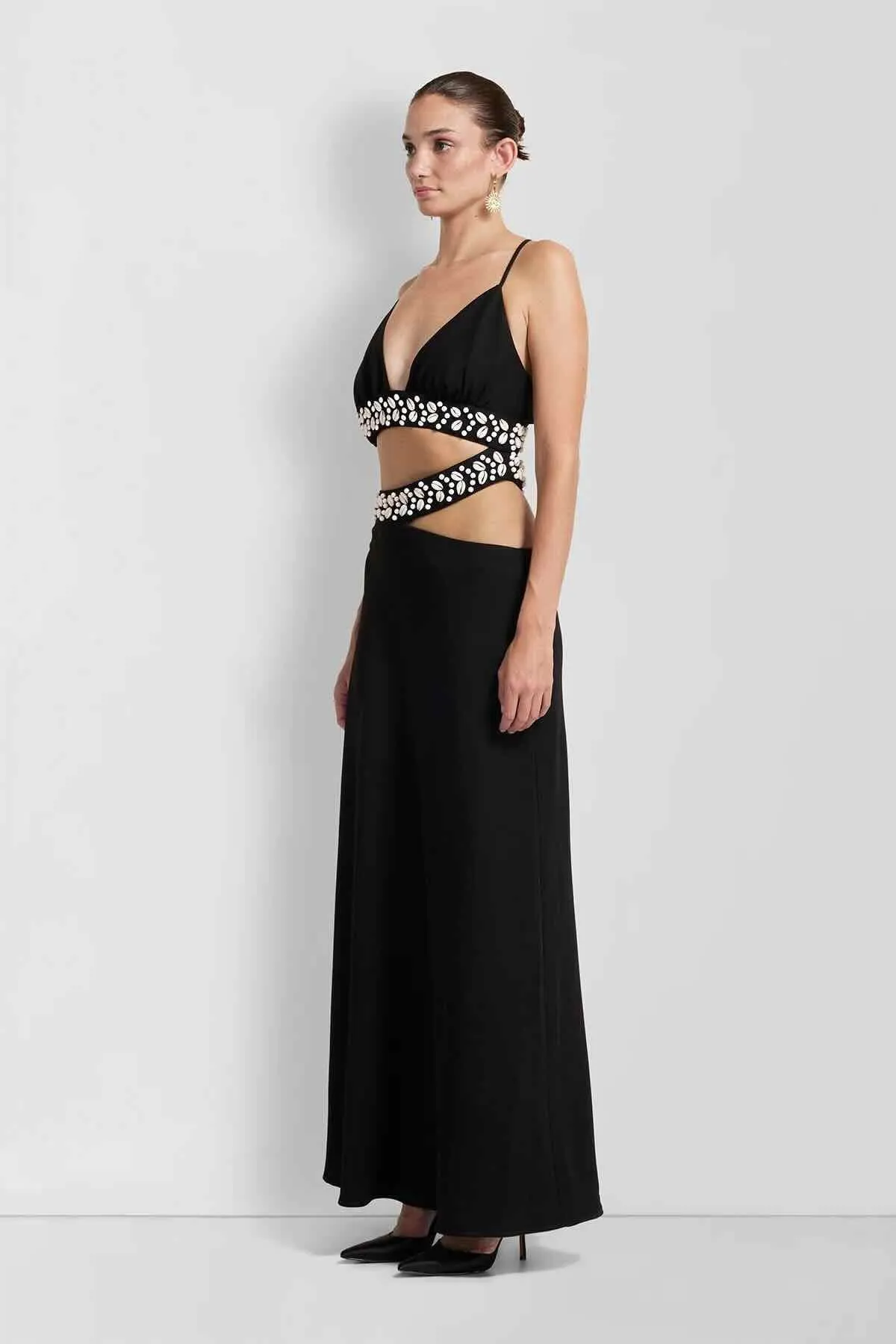 The Wolf Gang La Playa Maxi Dress - Noir