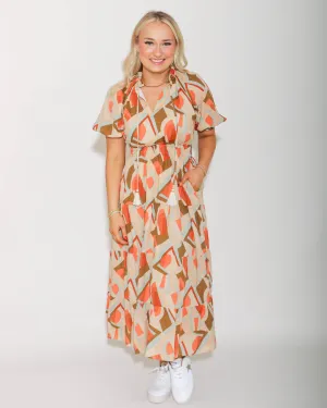 THML | Smocked Waist Print Maxi Dress