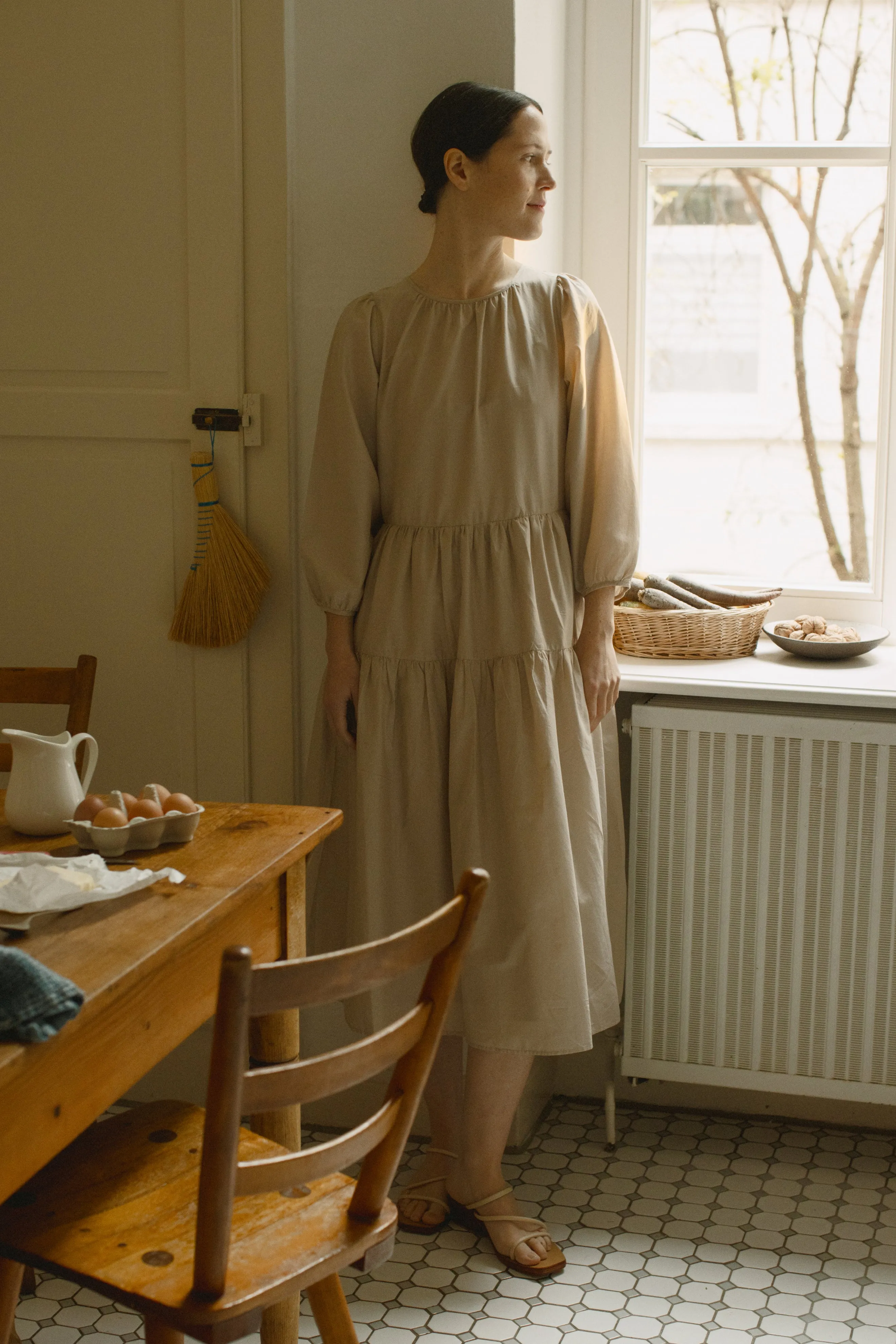 Tiered Sleeved Dress -- Organic Cotton