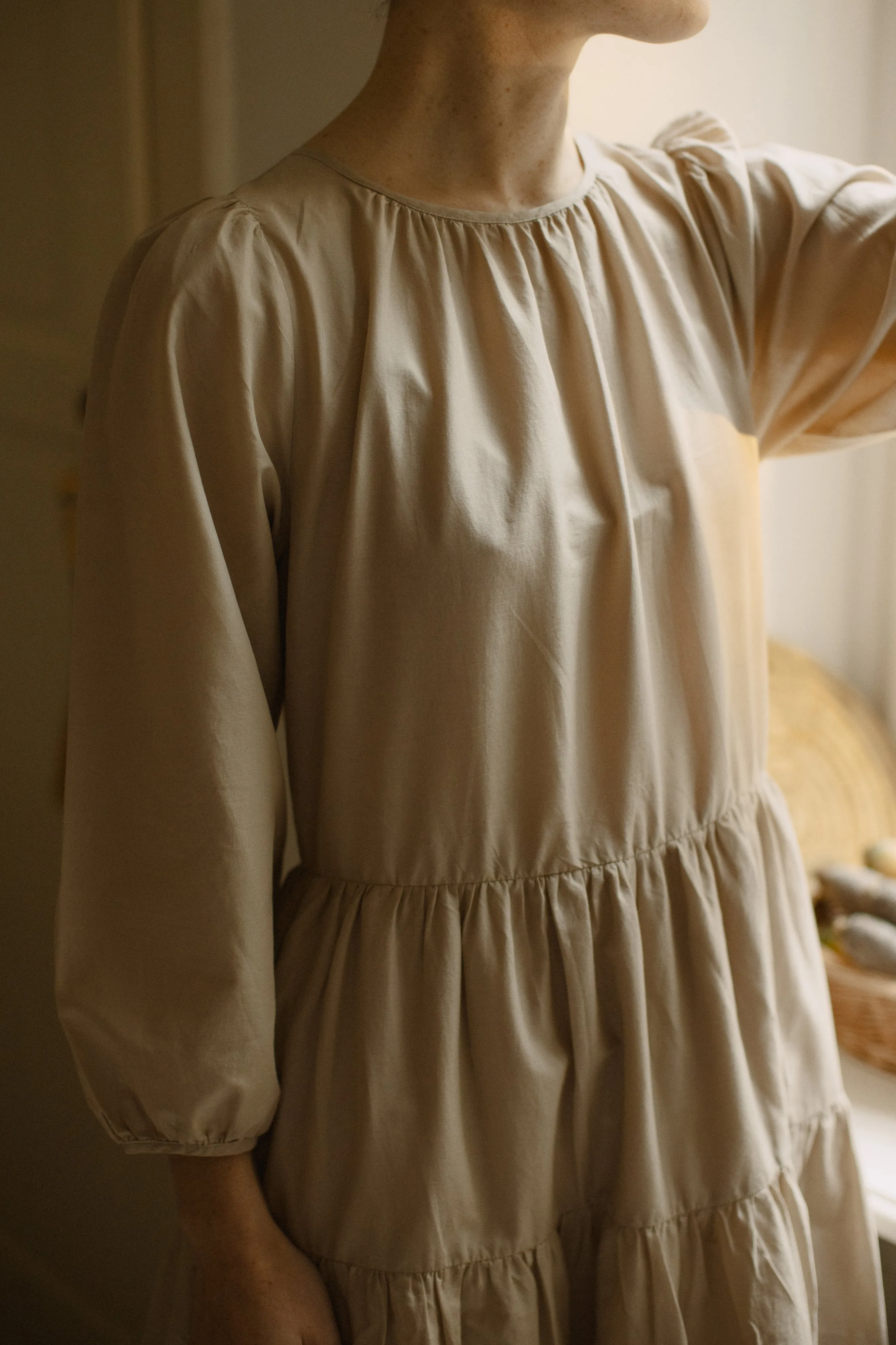 Tiered Sleeved Dress -- Organic Cotton